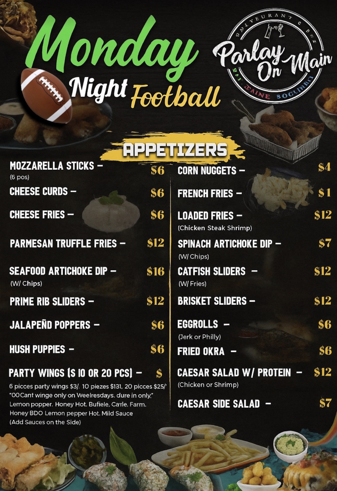 Parlay on Main — Appetizers