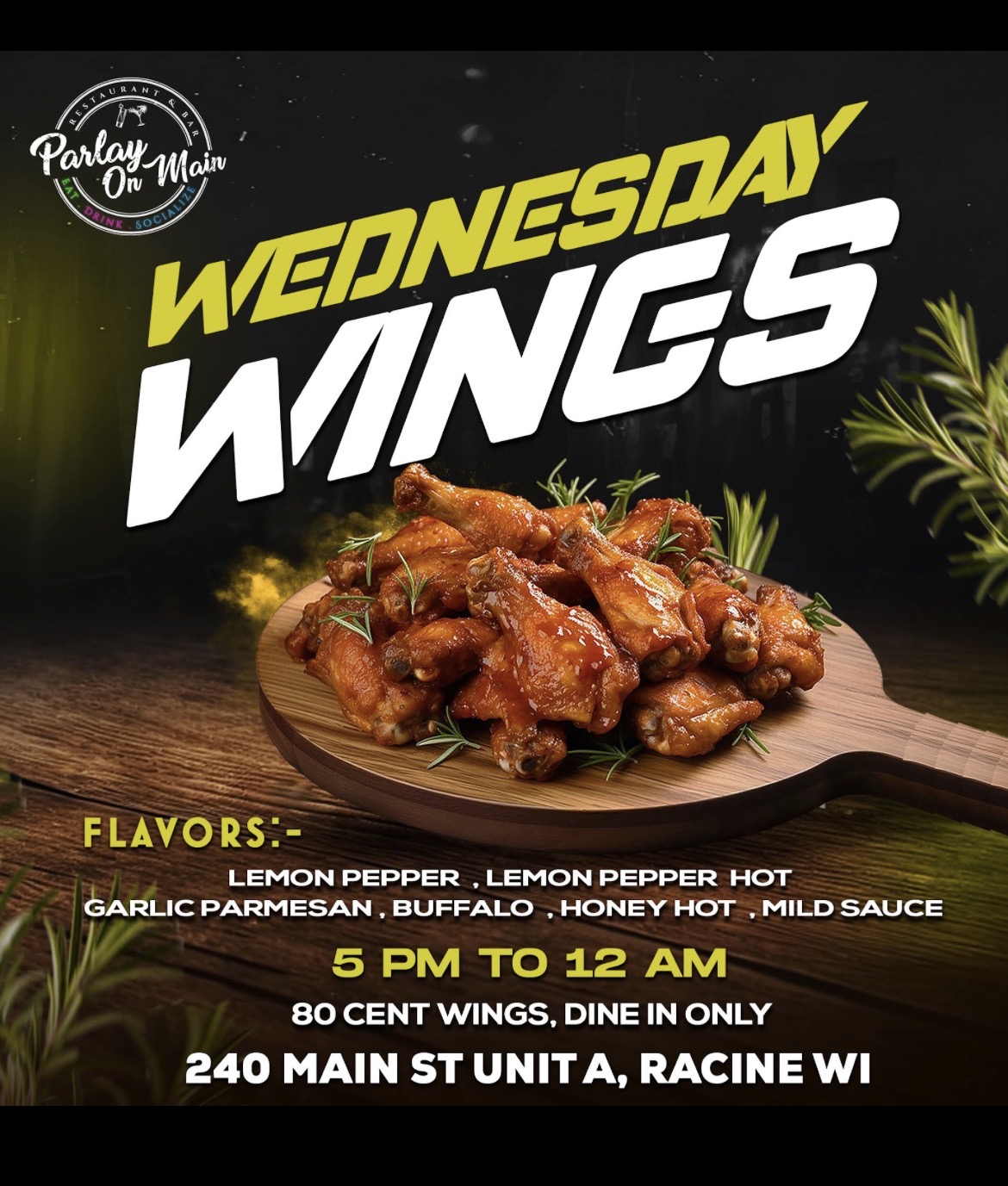 Parlay on Main — Wednesday Wings